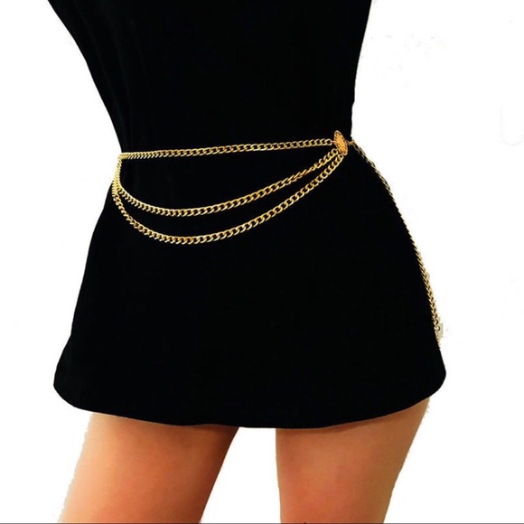 3/$30 ❤️ Gold Plate Chain Waist Belt - Picture 2 of 4